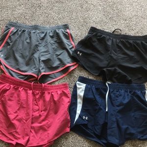 Lot of 4 under armour running short medium